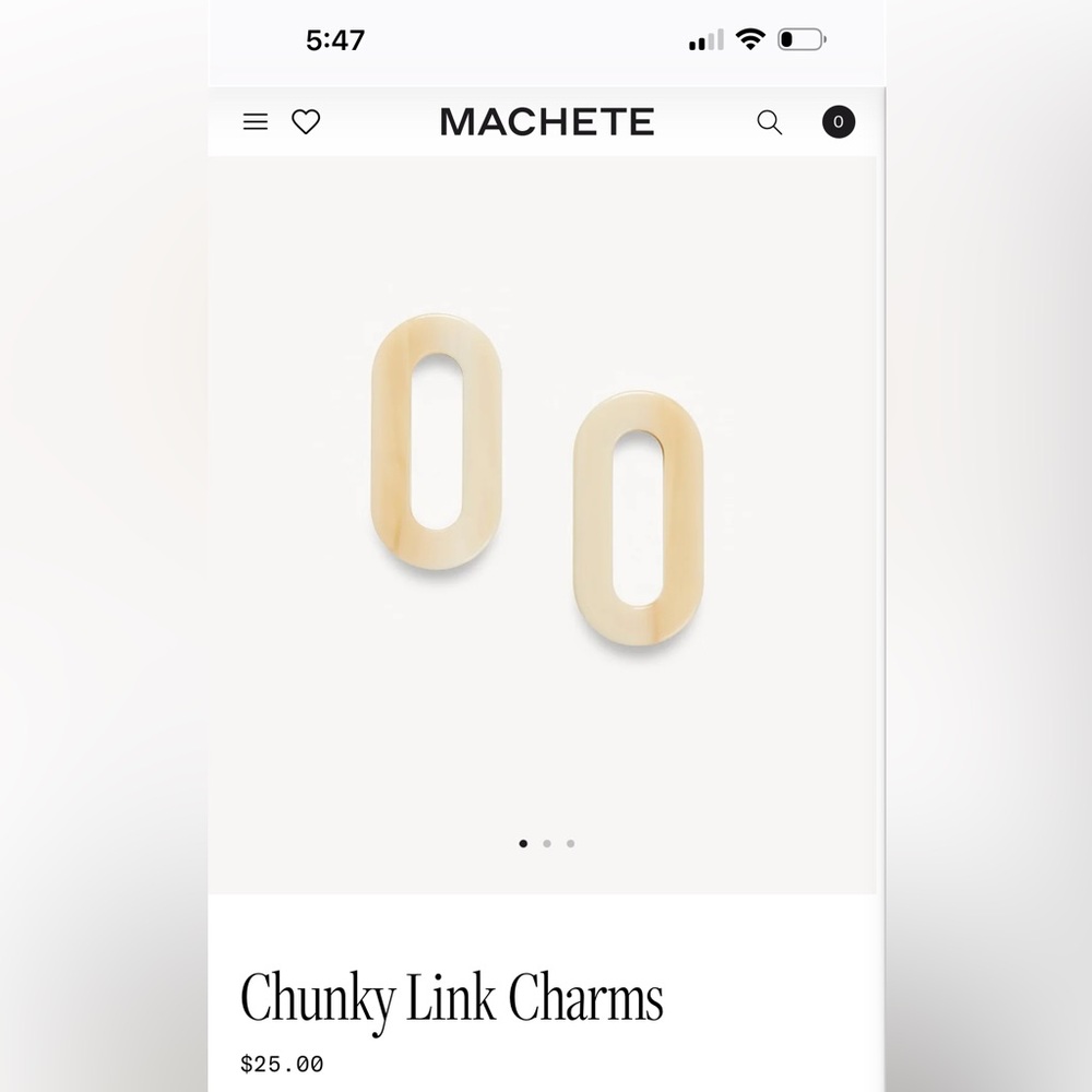 Machete Alabaster Chunky Link Earring Charms